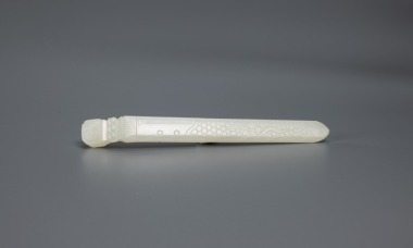 Qing-A White Jade Carved "Guqin" Hairpin