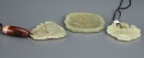 Late Qing/Republic-A Group Of Three Green Jade Carved ‘Dragon,Boy ‘ Pendants - 4