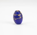 Han Dynasty-A Deep Blue Olive Shape Tonbo-Tama Bead - 3