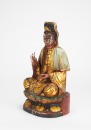 Qing - A Gilt-Wood Seated Guanyin Statue - 6