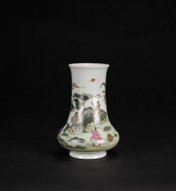 Republic-A Famille Glazed’ Figures And Landscape’ Vase.