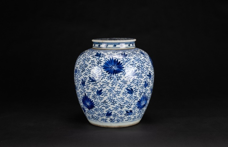 Republic-A Blue And White ‘Lotus’ Cover Jar