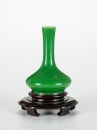 Qing - A Green Glazed Small Vase With Woodstand - 2