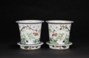 Republic-A Pair Of Famille-Glazed ‘Floral’ Flower Pots. - 2