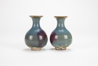 A Pair Of Jun Yao Blue Purple Vases