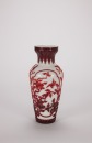 A Chinese Red Overlay White Glass ‘Magpie’ Vase,