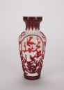 A Chinese Red Overlay White Glass ‘Magpie’ Vase, - 3