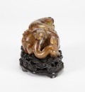 A Chinese Yellow Jade Figure Of Mythical Beast - 7