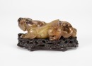 A Chinese Yellow Jade Figure Of Mythical Beast - 8