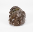 A Chinese Green Jade Figure Of A Recumbent Lion (Song/Ming) - 5