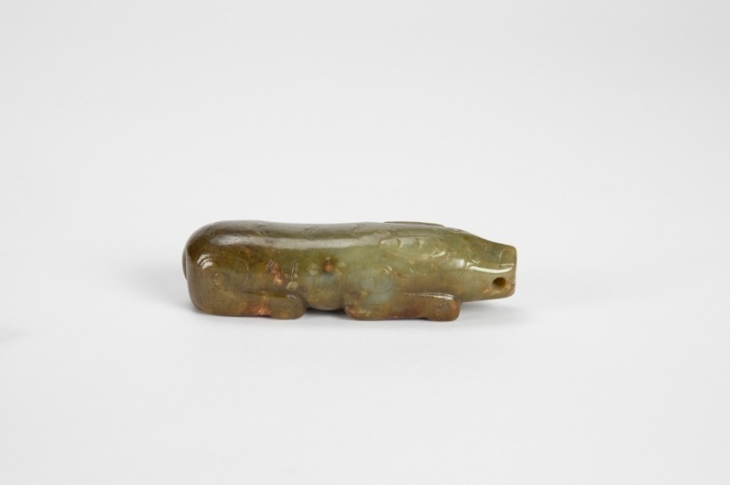 A Chinese Green Jade Pig (Zhao Dynasty)