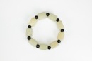 A Chinese White Jade Carved Nine Small Cong Shape Bracelet