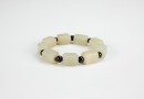 A Chinese White Jade Carved Nine Small Cong Shape Bracelet - 3