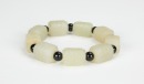 A Chinese White Jade Carved Nine Small Cong Shape Bracelet - 6