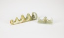 A Group of Two Chinese Green White Jade Carved Brush Holder (2 pcs)