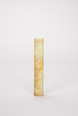 A Chinese Carved White Jade Tube (Zhao Dynasty)