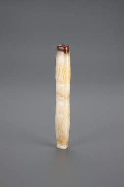 A Chinese White Jade Tube Carved CicadaWestern Zhou