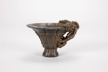 A Chinese Agarwood Craved Libation Cup