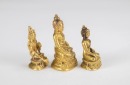 A Group Of Three Chinese Glit - Bronze Buddha Figures (3 Pcs) - 2