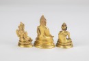 A Group Of Three Chinese Glit - Bronze Buddha Figures (3 Pcs) - 3