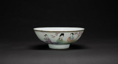 A Chinese Famille - Glazed Porcelain ‘Peach Blossoms And Beauties’ Bowl (Republic)