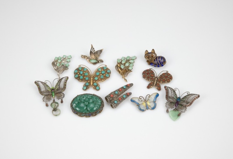 Chinese - A Group Of Eleven Brooch Insert Gems (Republic Period)