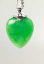 A 24k Gold Necklace with Two Heart Shape Jadeite Pendants - 4