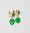 Two Pair Of Imperial Green Jadeite Earings - 2