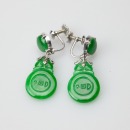 Two Pair Of Imperial Green Jadeite Earings - 4