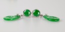 Two Pair Of Imperial Green Jadeite Earings - 5