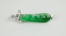 A Jadeite Tie Clip and Two Pair Jadeite Cuff Buttons - 2