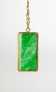 A 14k Glod Italy Mark Necklace And Green Green Pendant. - 3