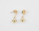 A Pair Of Emerald Mounted Diamond Earing. - 3