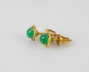 A Pair Of Emerald Mounted Diamond Earing. - 7