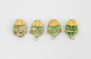 A Pair Of Emerald Mounted Diamond Earing. - 3