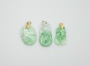 A Pair Of Emerald Mounted Diamond Earing. - 4