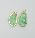 A Pair Of Emerald Mounted Diamond Earing. - 6