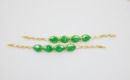 A Pair Of 14k Gold Mounted Jadeite Bracelet