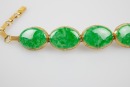 A Pair Of 14k Gold Mounted Jadeite Bracelet - 2