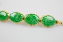 A Pair Of 14k Gold Mounted Jadeite Bracelet - 4