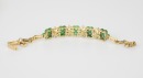 A Two 14k Gold Mounted Jadeite Bracelet - 3