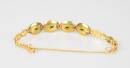 A Two 14k Gold Mounted Jadeite Bracelet - 5