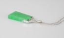 A Jade Pendant with White Gold Necklace, - 3