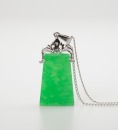 A Jade Pendant with White Gold Necklace, - 4