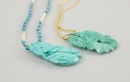 A Turquoise Pendant Carved ‘koi’ With Gold Necklace, - 4