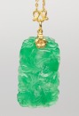 A 24k Gold Necklace And Jade Pendant - 3