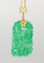 A 24k Gold Necklace And Jade Pendant - 4