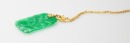 A 24k Gold Necklace And Jade Pendant - 6