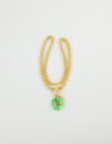 A 24k Gold Necklace And Jadeite Pendant