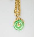 A 24k Gold Necklace And Jadeite Pendant - 3